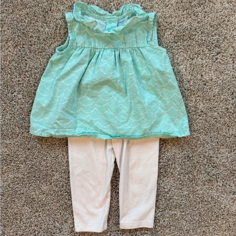 Gymboree Baby Girl Sleeveless Top & Leggings Set – Size 12 Months